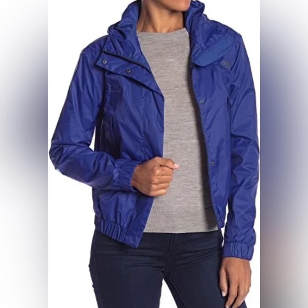 The North Face Precita Hooded Rain Jscket Women’s Large color sodalite blue